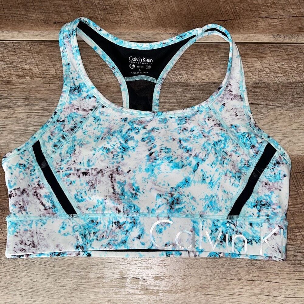 Calvin Klein Blue and Black Sports Bra